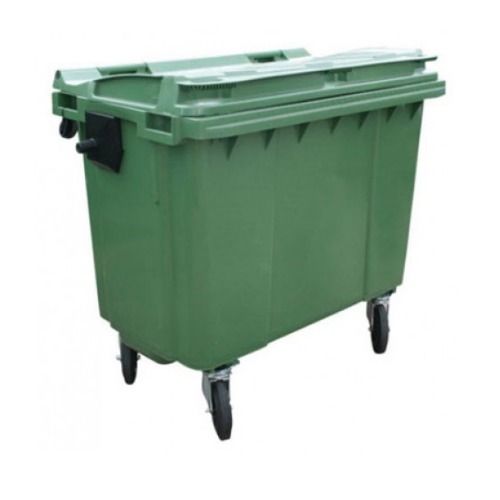 Green Four Wheel Plastic Dustbin