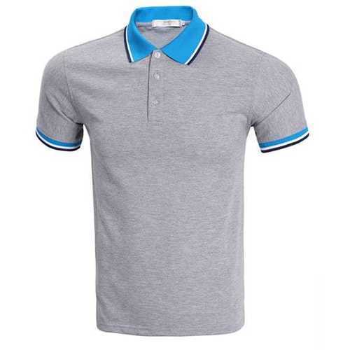 Mens Polyester Polo T-Shirt - Short Sleeve Grey Color | Soft Anti-pilling Easy To Wash Anti-shrink Anti-wrinkle Features