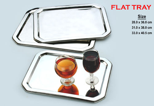 Silver Stainless Steel Flat Tray