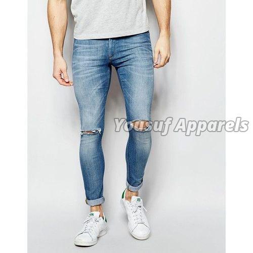 Blue Denim Fabric Mens Jeans