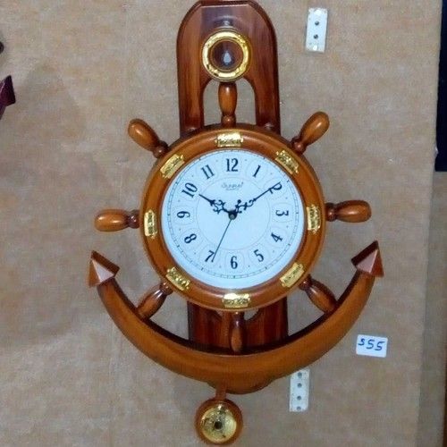 Brown Wooden Pendulum Wall Clock