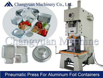 White 63T Pneumatic Aluminium Foil Container Punching And Press Machine