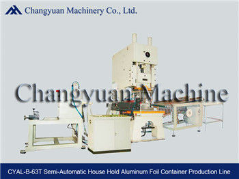 White 63T Semi Automatic Aluminium Foil Food Container And Dishes Making Machine