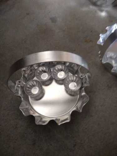 Silver Aluminium Flower Basket For Pooja