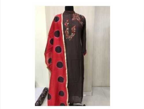 Pattern Kurti With Chanderi Dupatta