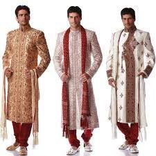 Mens Cotton Wedding Sherwani Decoration Material: Stones