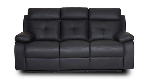 Half Leather Black Ohio Recliner Sofa