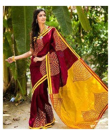 Multicolor Ladies Printed Chanderi Sarees