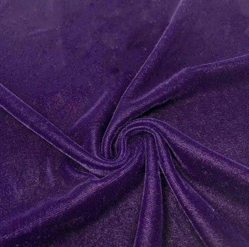 Purple Plain Polyester Velvet Fabric