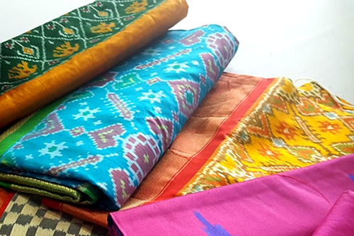 Pink Pochampally Ikat Silk Handloom Saree with Pallu Design - Uppada Sarees  - 2782115