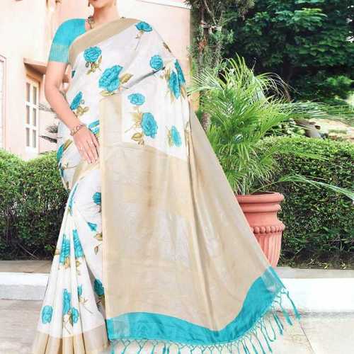 Buy Jute Silk Blue Traditional Saree | Designer Sarees