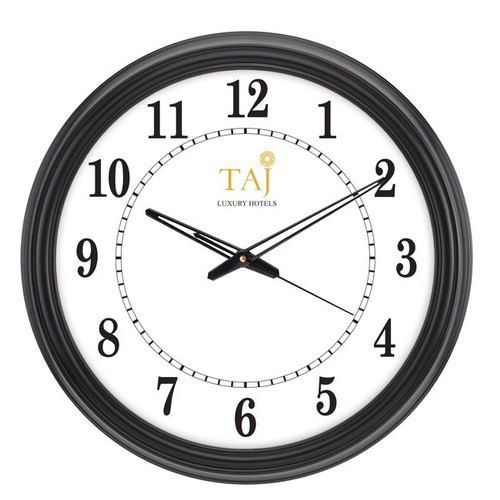 Plastic Black And White Quartz Wall Clock