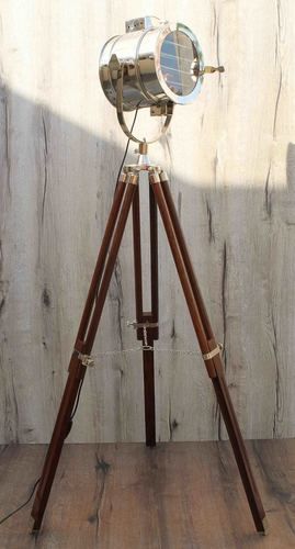 Brown Designer Chrome Nautical Spot Light Tripod Shutter