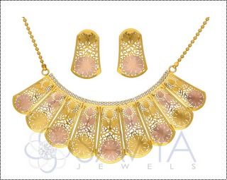 Gold Necklace and Earring Set