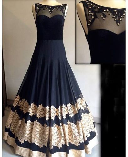 Black Color Ladies Gowns Bust Size: Customized  Centimeter (Cm)