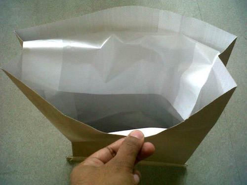 White And Brown Hdpe Laminated Paper Bag