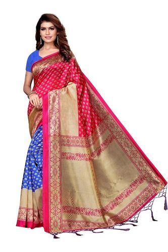 Banarasi Style Mysore Art Silk Saree with Jhalar (Tessals)