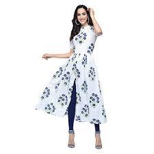 Ladies Fancy Cotton Kurtis - White, M/L/XL/XXL/XXXL | Anti-Wrinkle, Comfortable, Machine Made, Easily Washable, Modern Design