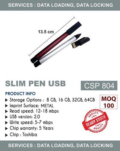 प्लास्टिक स्लिम पेन यूएसबी 