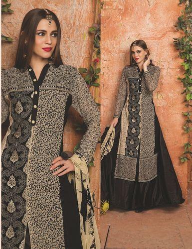 Black Pure Cotton Salwar Kameez Suit