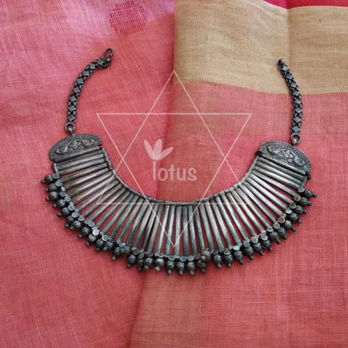 Antique Silver Tribal Necklace Cover Material: Mild Steel