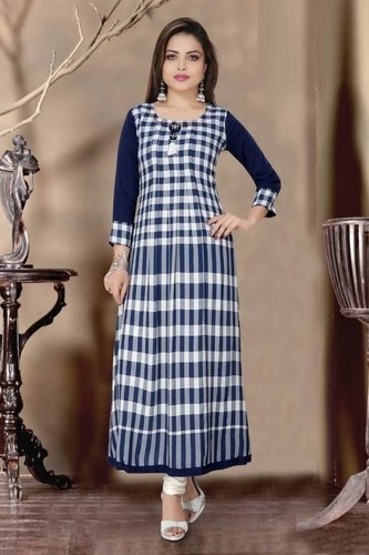 मल्टी-कलर लेडीज़ प्रिंटेड कॉटन कुर्ती