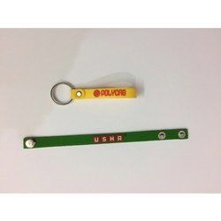 Coding Ink Printed Wrist Band Keychains