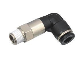 Black Male Elbow One Touch Pneumatic Fitting Air Hose Connector