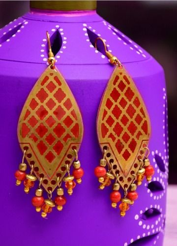 Red And Golden Handcrafted Metal Dangler