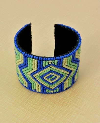 Artistic Trible Pattern Beaded Cuff Bracelet Diameter: 6  Centimeter (Cm)