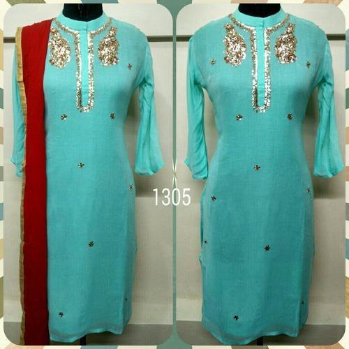 No Fade Exclusive Patterns Georgette Kurti