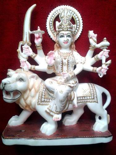 Easy To Clean Marble Moorti Durga Maa Statue