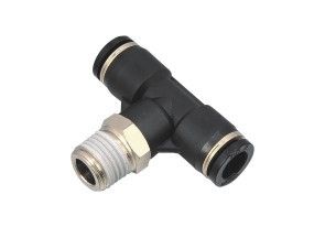 Plastic & Nickel-Plated Brass Pb Pneumatic Thread Tee Shape Pipe Fitting