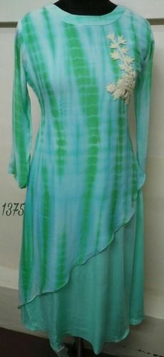 No Fade Tie And Dye Print Georgette Kurti