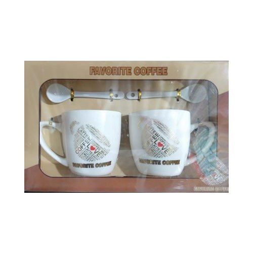 Multicolor Favorite Coffee Printed Ceramic Cup Set