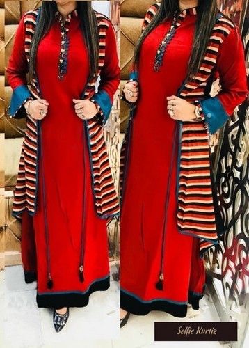 Red Ladies Bandhan Selfie Kurtis