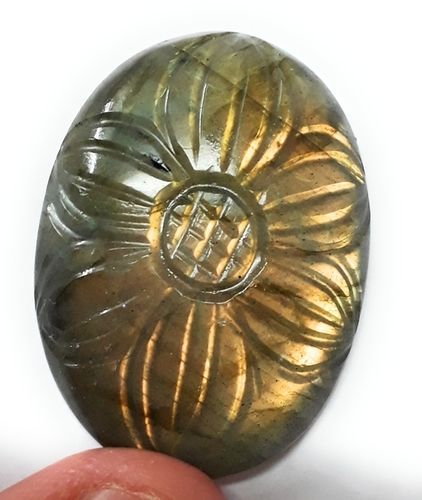 Golden Shine Carved Labradorite Grade: A