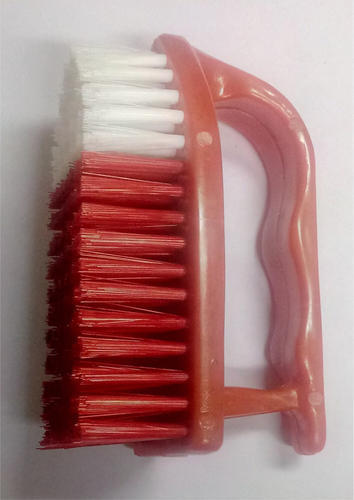 White Plastic Press Handle Cloth Cleaning Brush