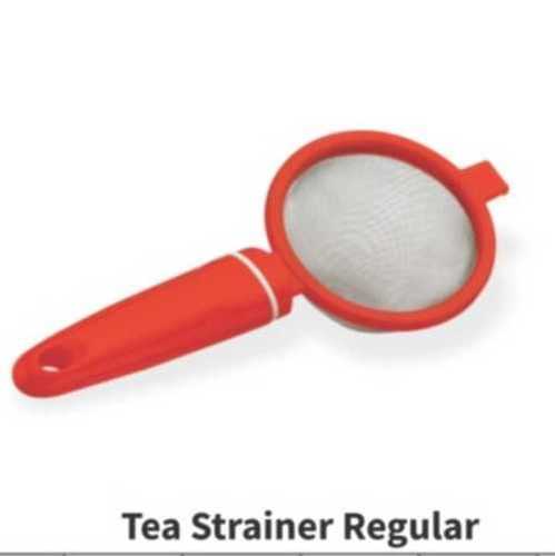 Red Regular Plastic Tea Strainer