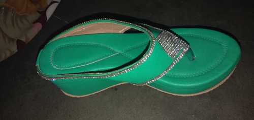 Green Ladies Fancy High Heel Slipper