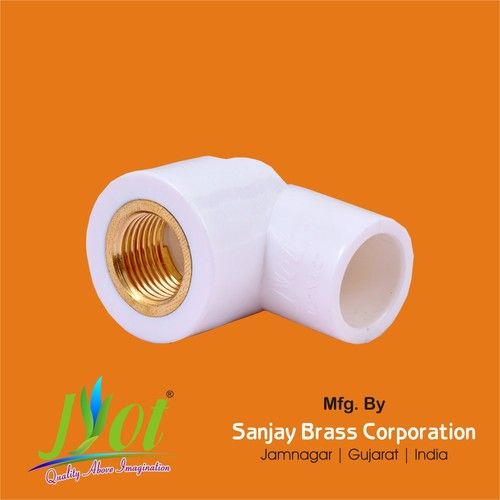 White Upvc Brass Elbow