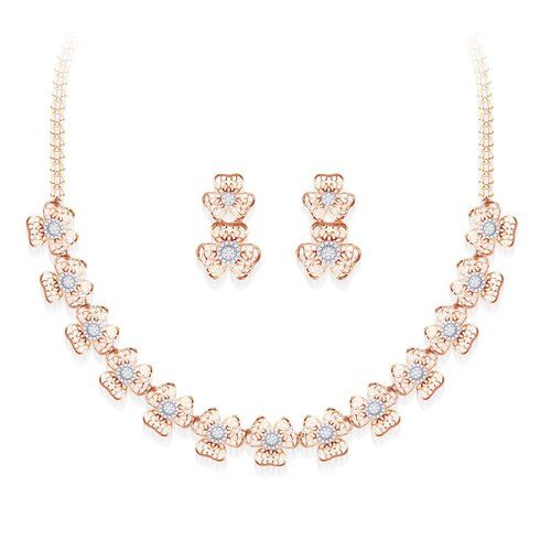 Natural Designer Diamond Necklace Set