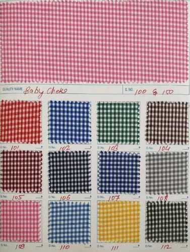 Multi Color Polycotton Baby Checks Shirting Fabrics