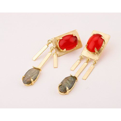 FTC Pearl Red Grey Earring