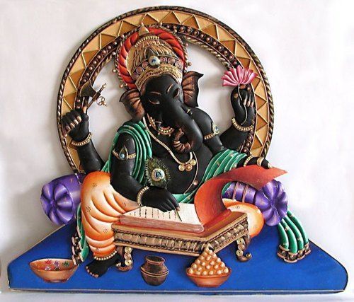 Wall Hanging Multicolor Modern Ganesha Iron Craft