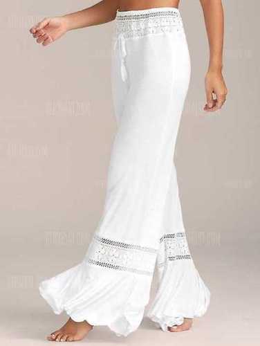 Womens Fancy White Palazzo