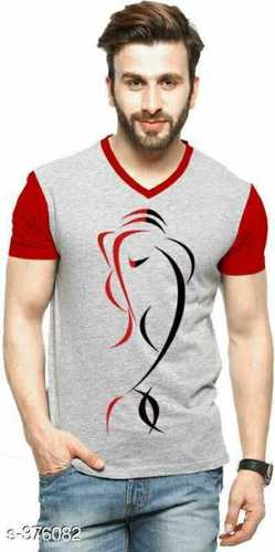 Half Sleeves V Neck T Shirts Age Group: Adult