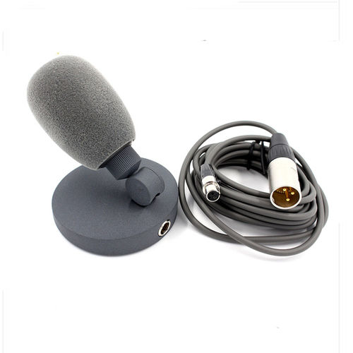 Gray Xlr Desktop Microphone For Broadcasting And Live Streaming