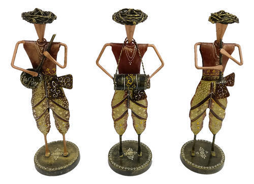 Golden Iron Pagri Musician Man (Set Of 3)