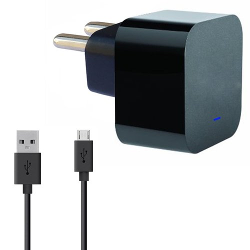 High-quality Plastic Mobile Charger - Micro Usb, 110-240v Ac Input Voltage, Durable Travel Adapter For Smartphones - Black Color